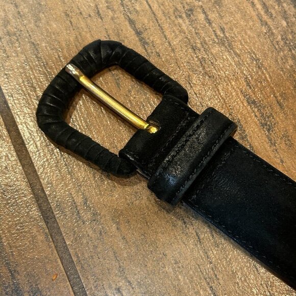 Giorgio Armani Vintage Black Suede Leather Detail Fashion Belt Size 32 main image 11